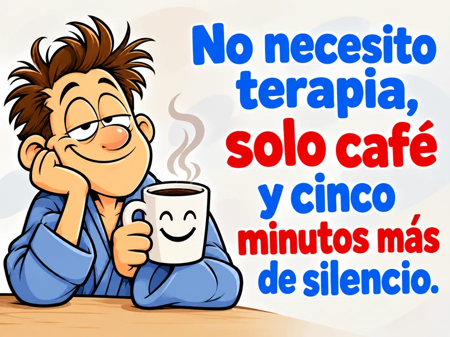 Chiste divertido de café y cinco minutos de silencio