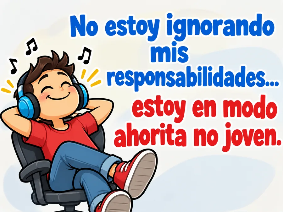 Chiste sobre ignorar responsabilidades y estar en modo ahorita no