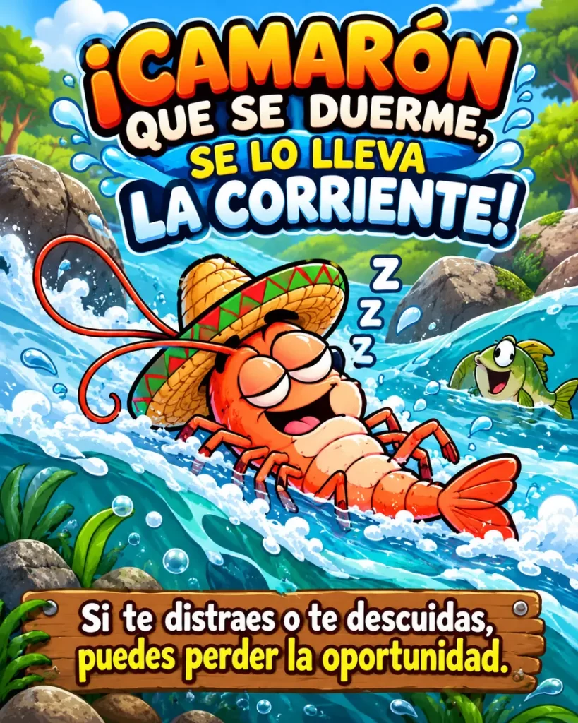 Dichos mexicanos: camarón que se duerme se lo lleva la corriente