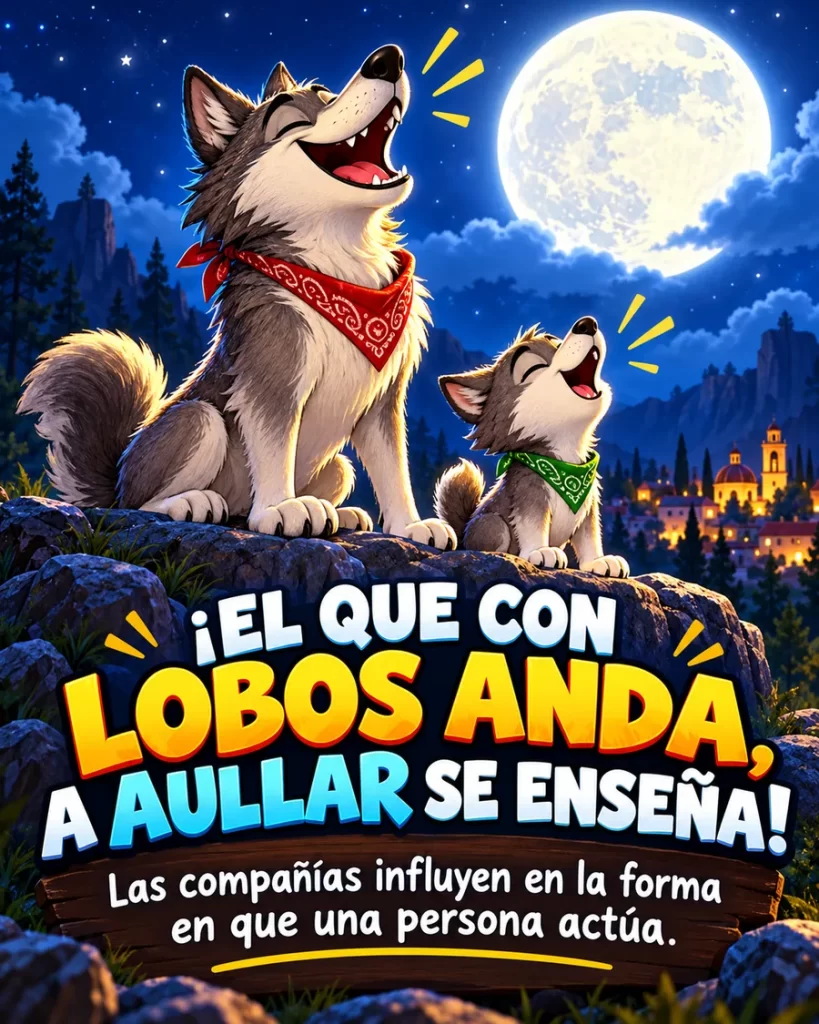 Dichos mexicanos sobre lobos aullando juntos bajo la luna