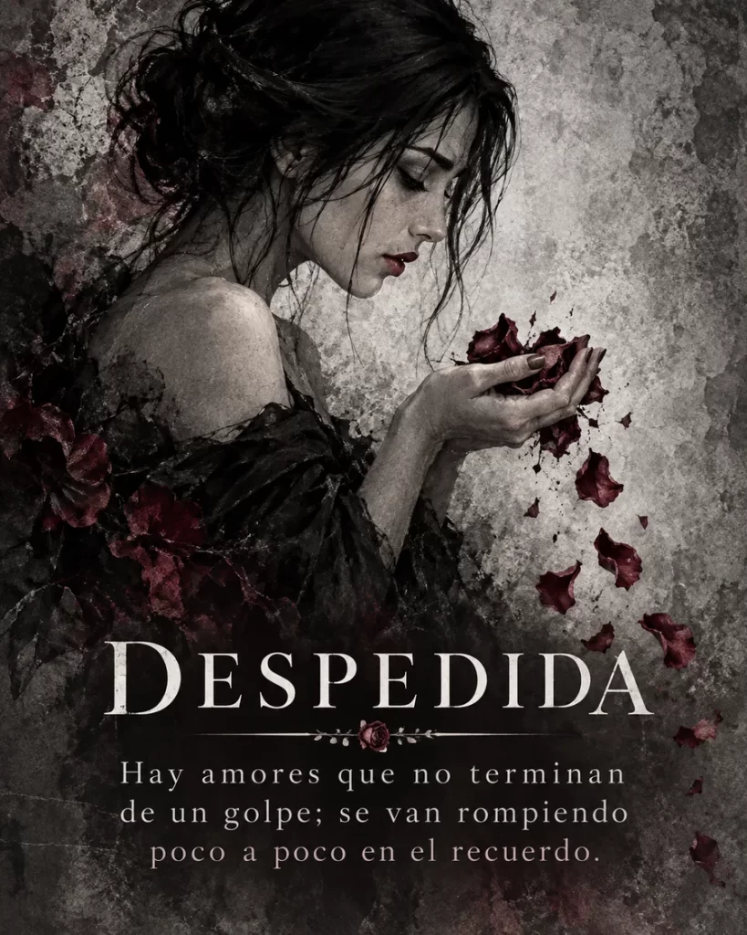 Frases de desamor y despedida con pétalos marchitos