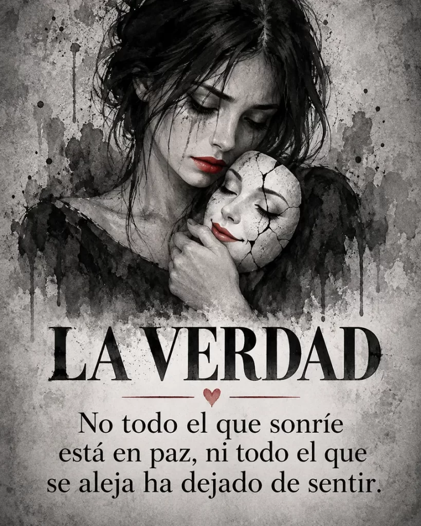 Frases de desamor sobre la verdad y una sonrisa que oculta tristeza