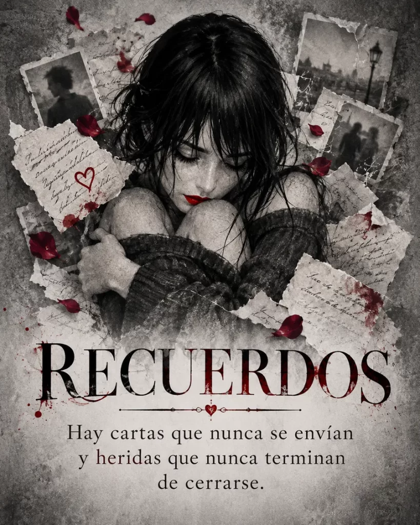 Frases de desamor sobre recuerdos cartas antiguas y pétalos rojos