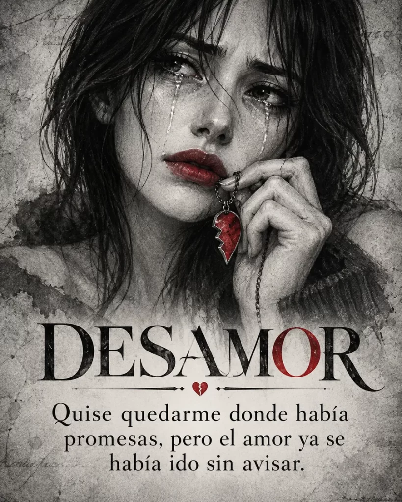 Retrato melancólico con mensaje sobre una relación que terminó