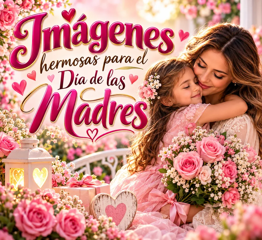 Imágenes hermosas para el Día de las Madres con mamá e hija entre flores