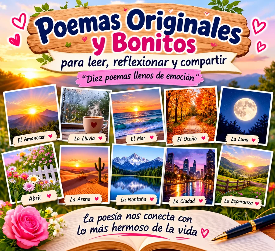 Poemas originales y bonitos con paisajes, flores y versos para compartir