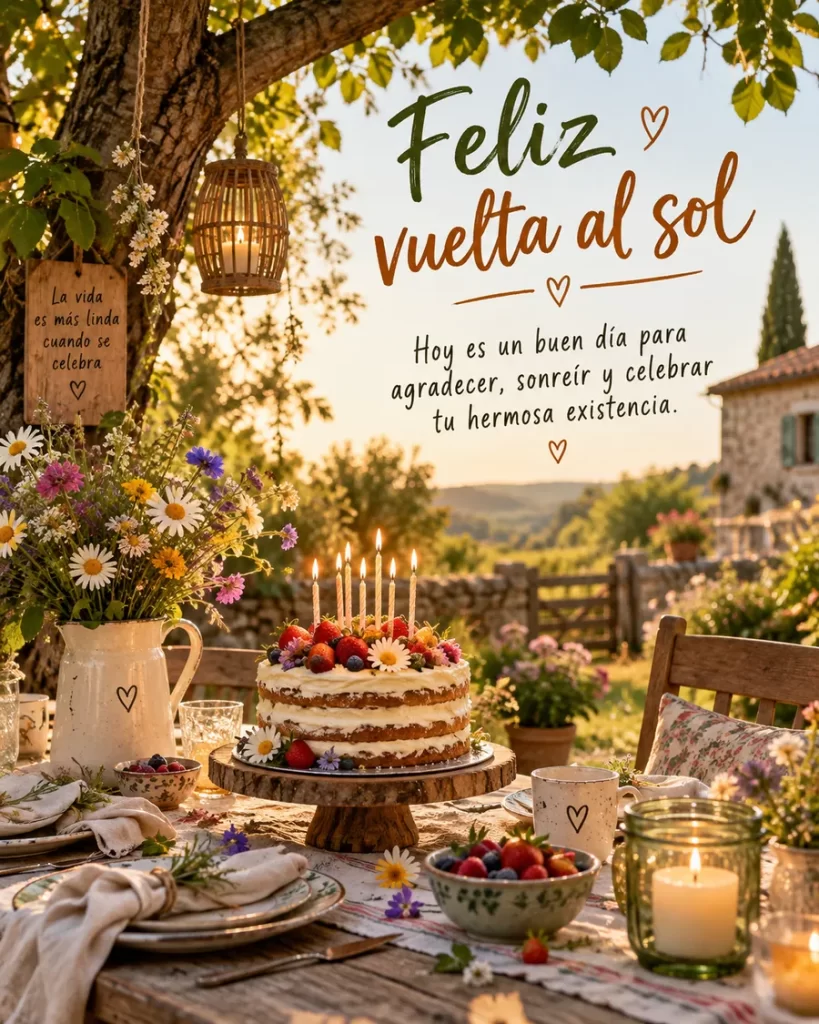 Mesa rústica decorada con flores silvestres en el campo