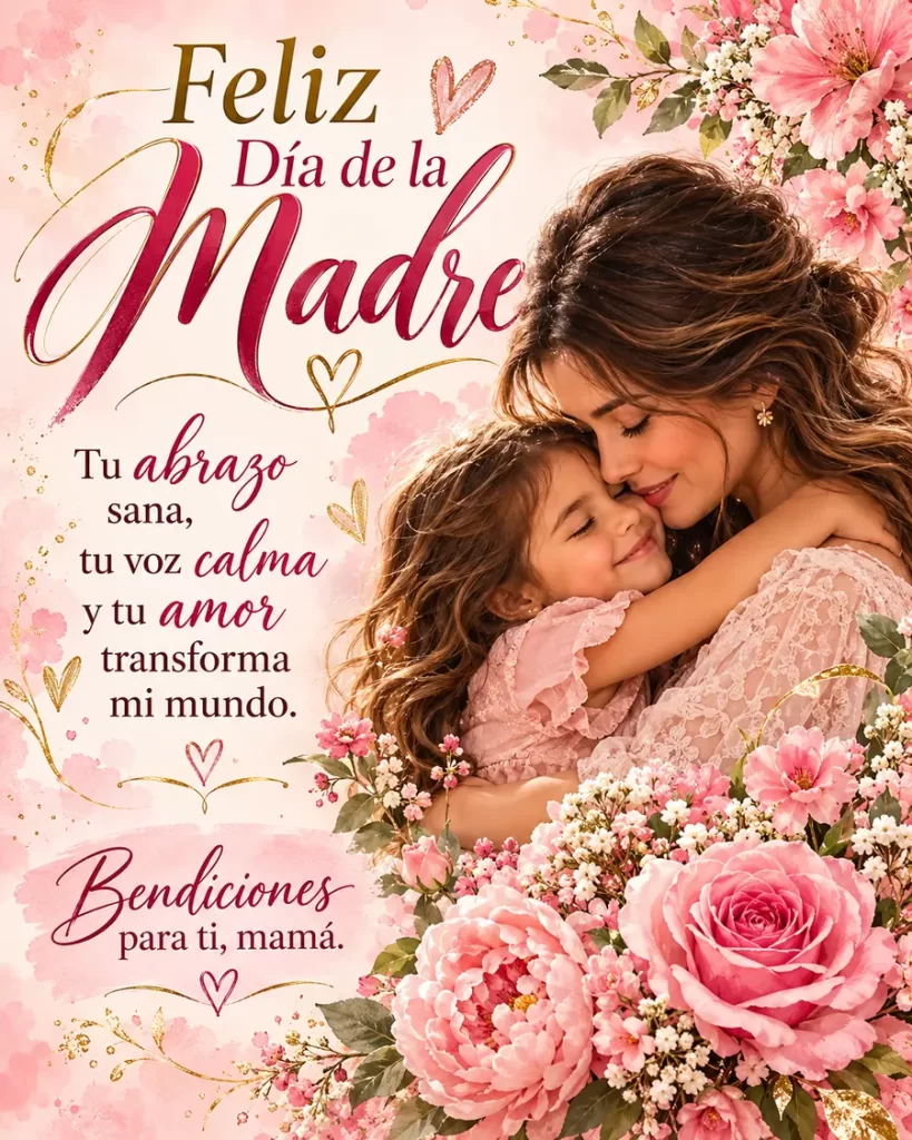 Imágenes hermosas para el Día de las Madres con abrazo entre mamá e hijo