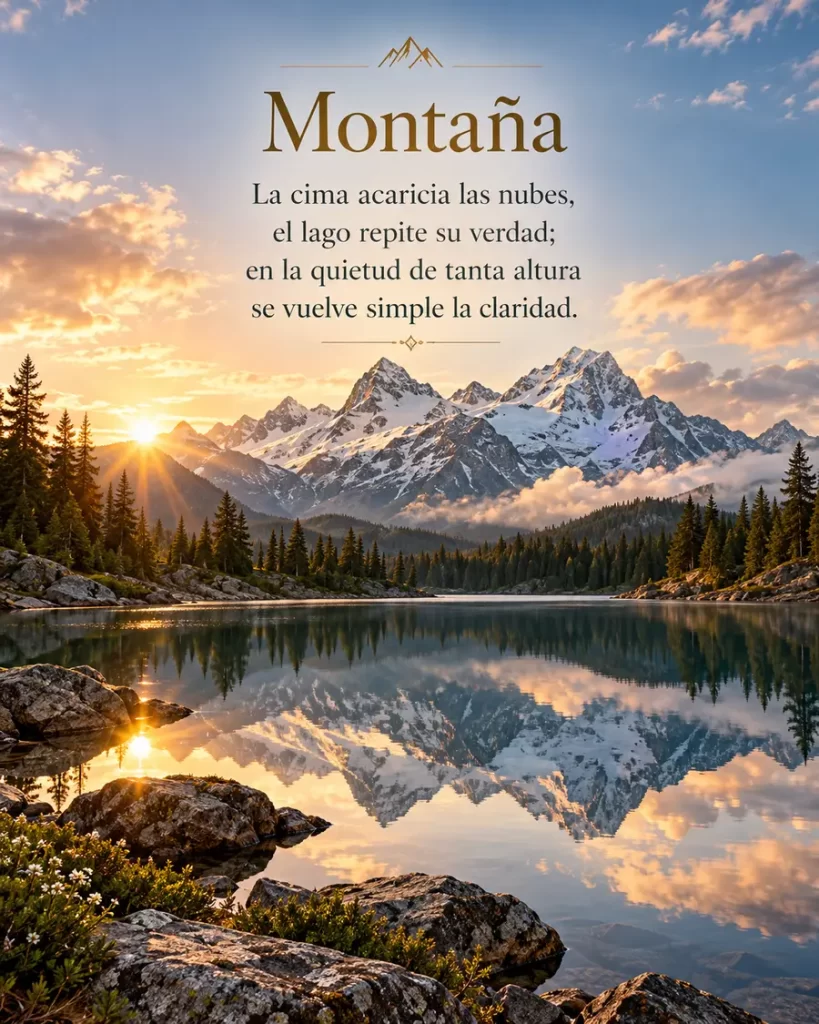 Versos para compartir inspirados en una montaña y un lago