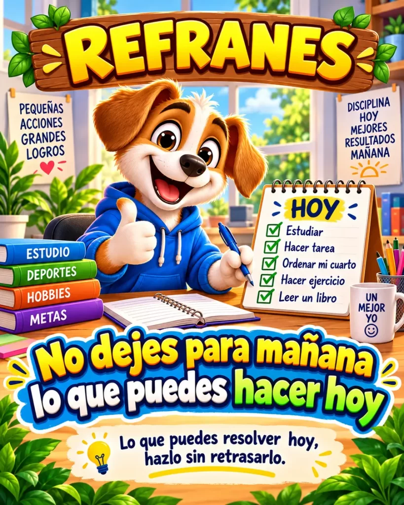 Refranes populares sobre no dejar para mañana lo que puedes hacer hoy